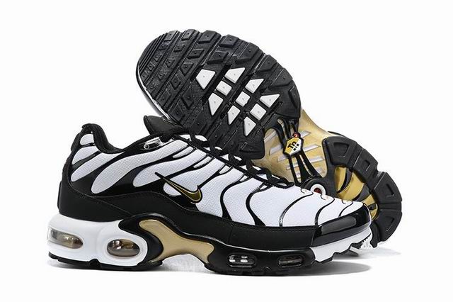 Nike Air Max Plus Tn Men's Running Shoes White Black Golden-33 - Click Image to Close